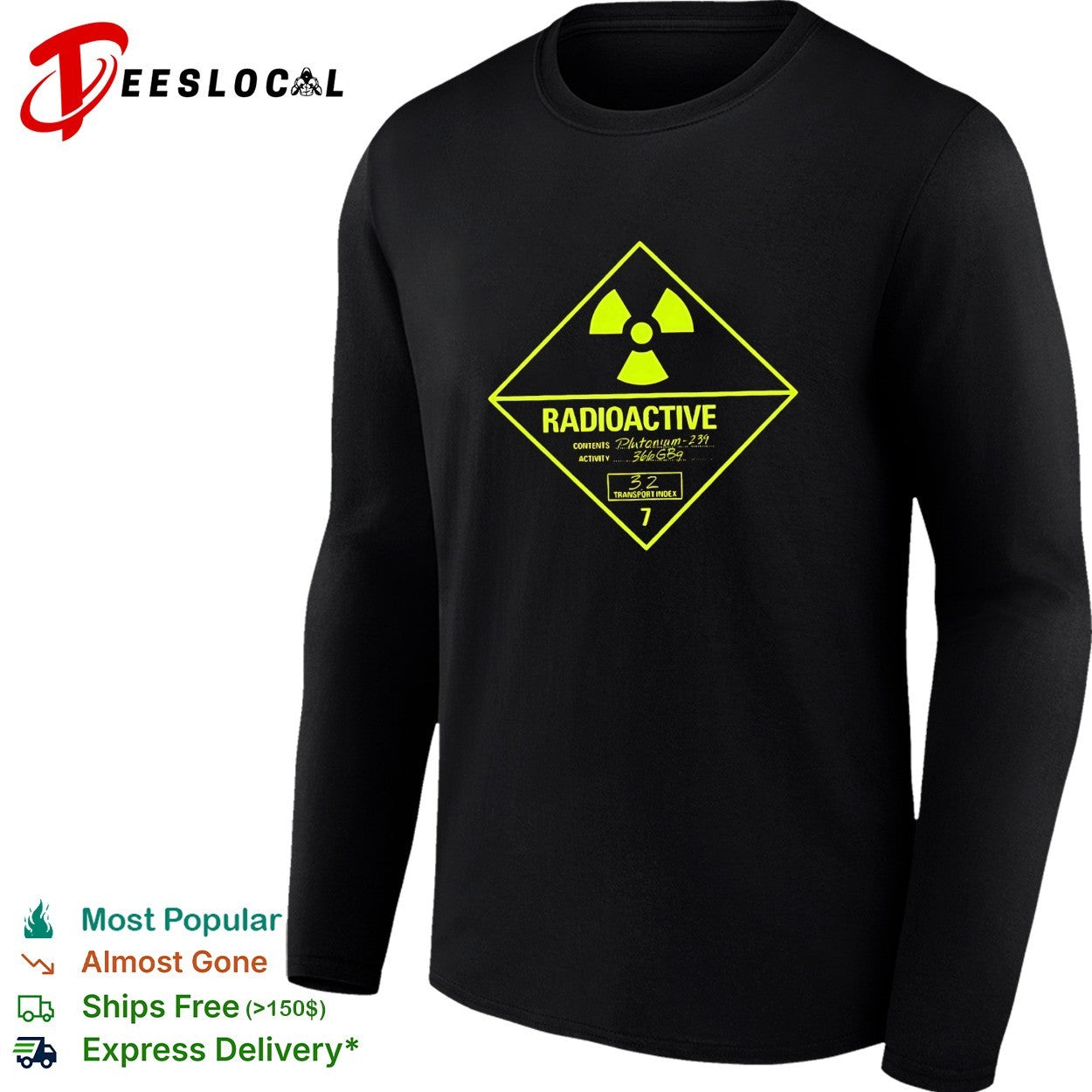 Radioactive plutonium 239 hazard sign shirt