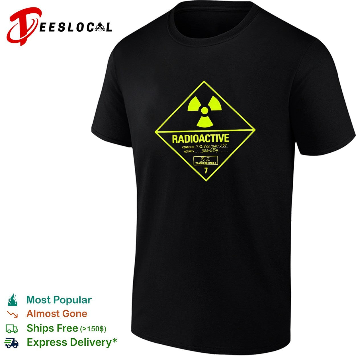 Radioactive plutonium 239 hazard sign shirt
