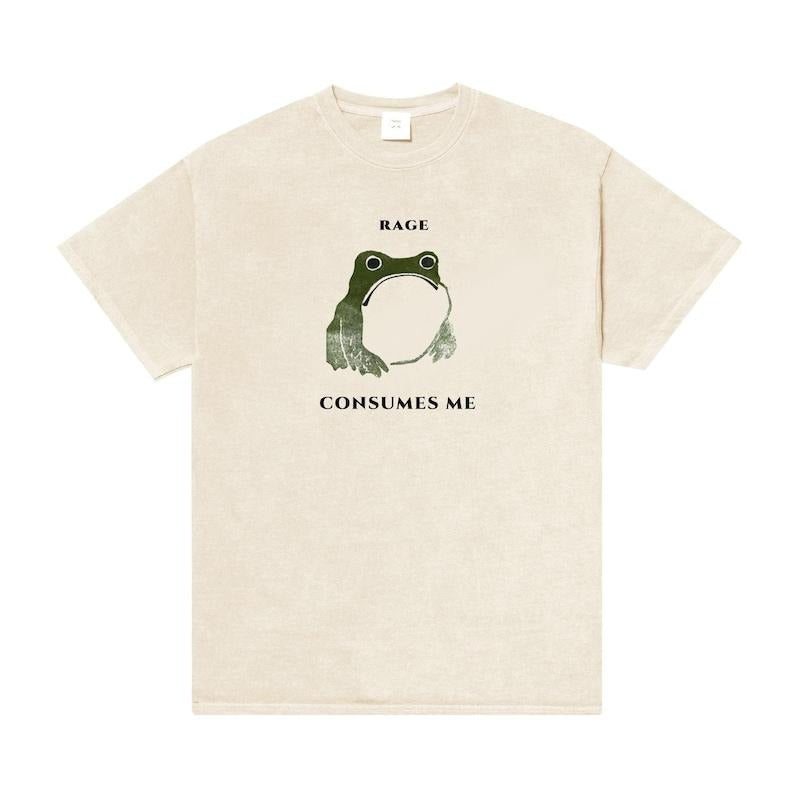 Rage Consumes Me Frog Tshirt,  Meme Frog Shirt, Vintage Style Unisex T-Shirt, Nature Lover Gift, Funny Frog Retro Shirt Cotton Top Tshirt Crewneck