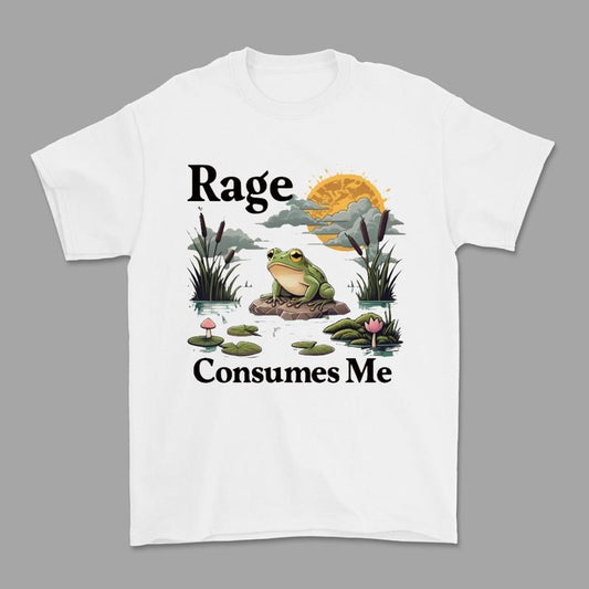 Rage Consumes Me Shirt, Frog Pond TShirt, Meme Frog Shirt, Vintage Style Unisex T-Shirt, Nature Lover Gift, Funny Frog Retro Shirt