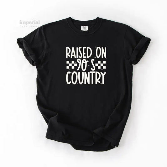 Raised On 90's Country Comfort Colors T-Shirt, Vintage Graphic Tee, Garment-Dyed Cotton, Unisex Relaxed Fit, Casual Aesthetic Streetwear