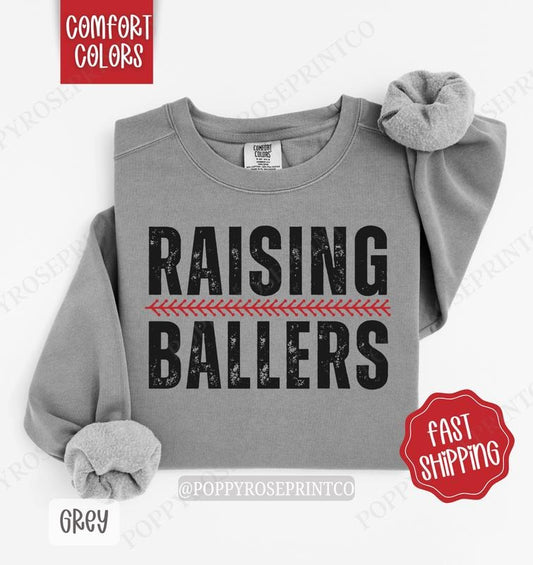Raising Ballers Baseball Mom Comfort Colors Sweatshirt, Sports Mom Sweatshirt, Raising Ballers Sweatshirt, Baseball Mom Game Day