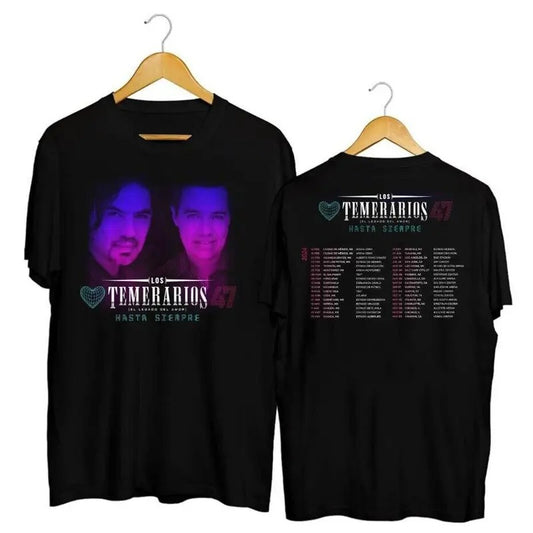Rare Los Temerarios Band Tour Shirt Double Side Gift For Fans Shirt