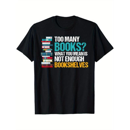 Read Books Print Men's Cotton T-shirt, Graphic Tee Men's Outdoor Clothes, Casual Short Sleeve Crew Neck T-shirt made in usastyle{n002}3