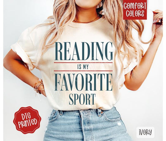 Reading Is My Favorite Sport Comfort Colors TShirt, Trendy Women's Tee
