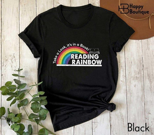 Reading Rainbow T-Shirt, Librarian Sweatshirt, Teacher Appreciation, Book Lover Shirt, Reading Book Shirt, Bookworm Shirt,Rainbow School Shirt