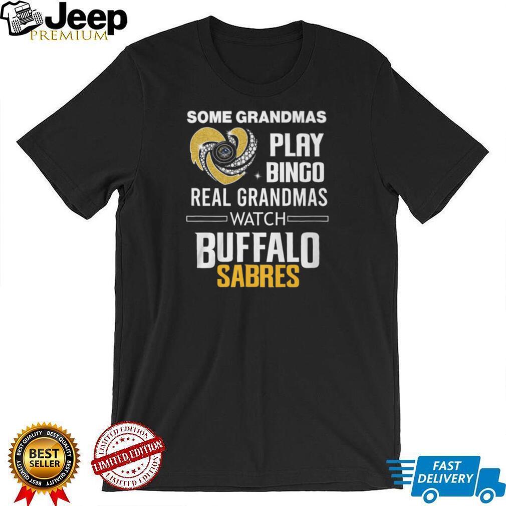 Real Grandmas Watch Buffalo Sabres Hockey Sparkle Heart Sports Fan T Shirt