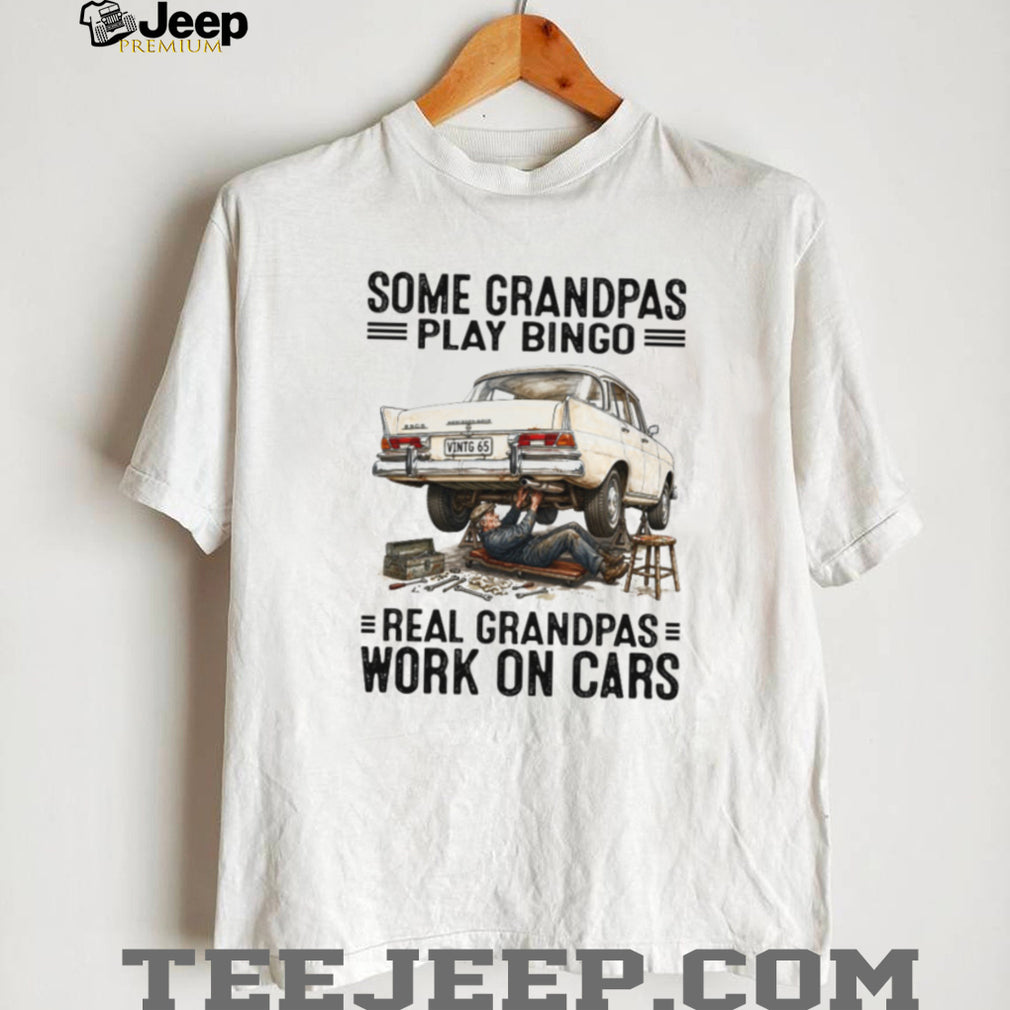 Real Grandpas Work On Cars Vintage Mechanic Grandfather T Shirt