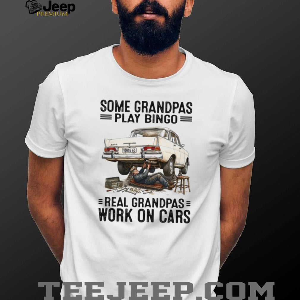 Real Grandpas Work On Cars Vintage Mechanic Grandfather T Shirt