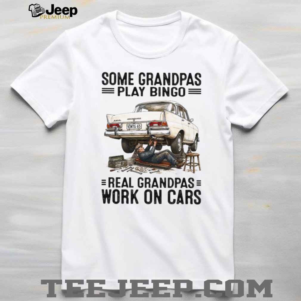 Real Grandpas Work On Cars Vintage Mechanic Grandfather T Shirt