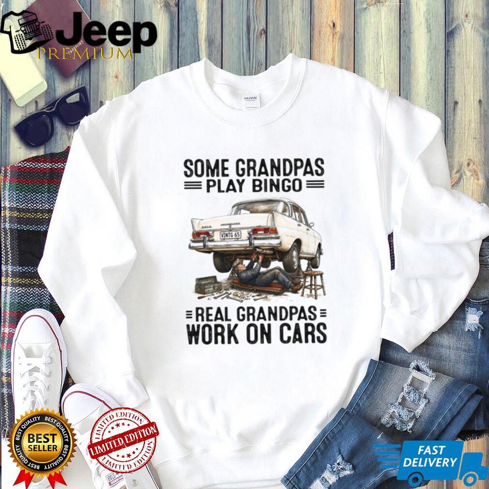 Real Grandpas Work On Cars Vintage Mechanic Grandfather T Shirt
