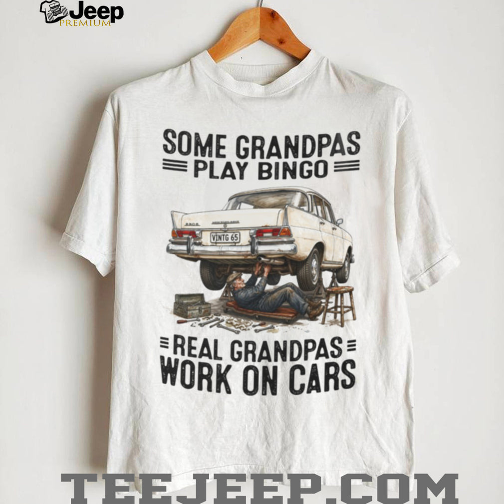 Real Grandpas Work On Classic Cars Vintage Mechanic Shirt