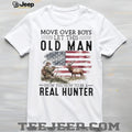 Real Hunter Old Man American Flag T Shirt Patriotic Elk Hunting Graphic T shirt