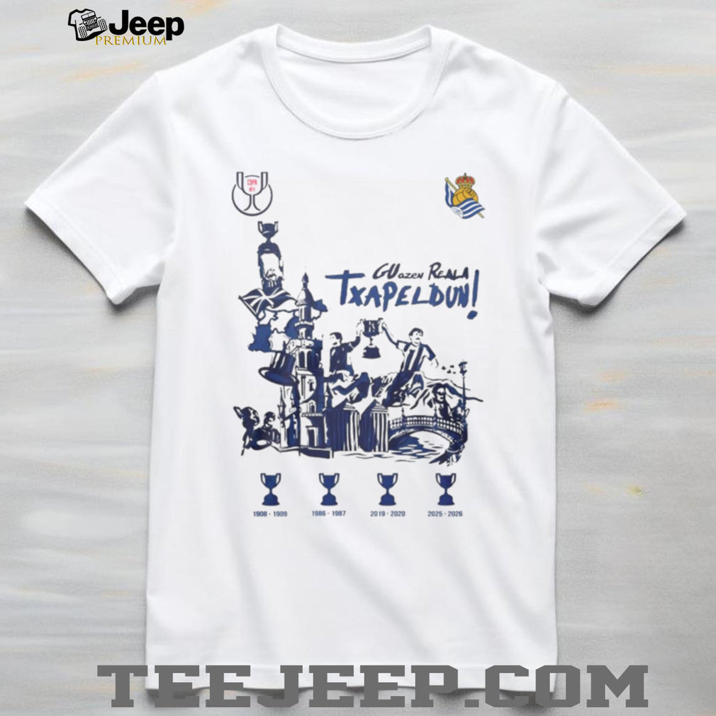 Real Sociedad Copa Del Rey Champions 2026 Txapeldun White T Shirt