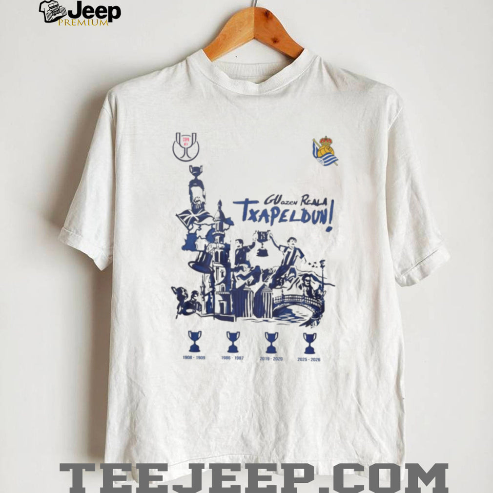 Real Sociedad Copa Del Rey Champions 2026 Txapeldun White T Shirt