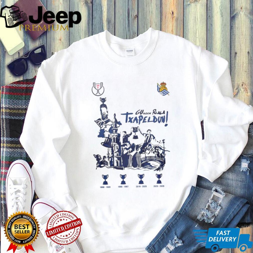 Real Sociedad Copa Del Rey Champions 2026 Txapeldun White T Shirt
