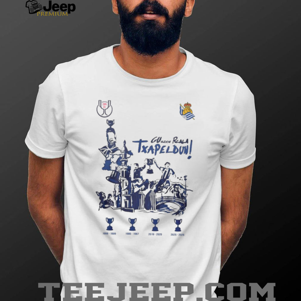 Real Sociedad Copa Del Rey Champions 2026 Txapeldun White T Shirt