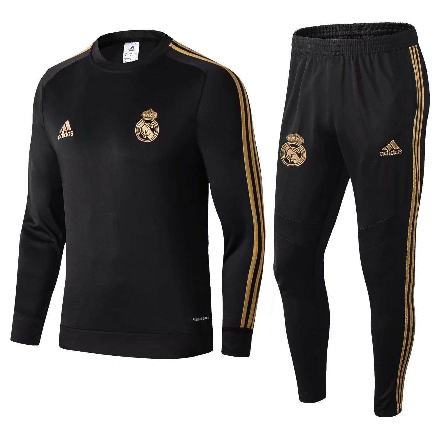 Real Madrid 3 Sripes Gold Black Suit long-zip 1