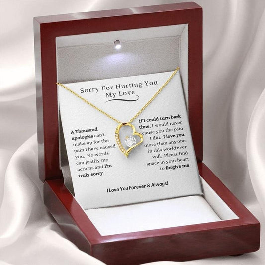 Reconciliation Gesture, A Thoughtful Apology Gift for Her, Forgiveness Necklace, Symbolizing Regret. Express Your Sincere Apology with a Loving Message Card. Presented in a Gift Box, this Wife Gift from Husband is a Meaningful Expression of Love