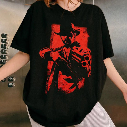 Red Arthur Morgan Vintage T-Shirt, Arthur Morgan Red D*ad Redemption Shirt, Gift For Movies Lovers Casual Clothing Fabric  Sweatshirts Womenswear