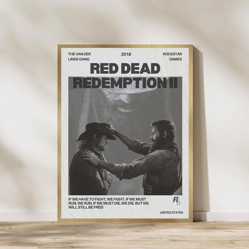 Red Dead Redemption II Poster | Gaming Room Poster | Game Lovers Wall Print Collection Art, Gaming Character Print, Home Decor