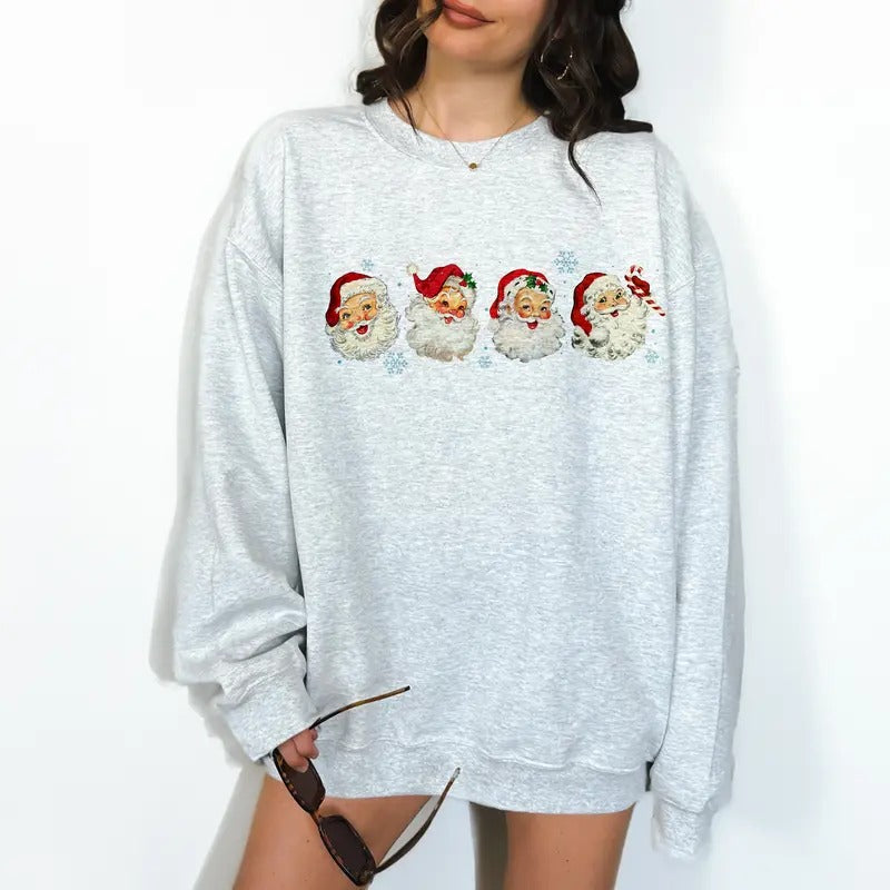 Red Santa Cluster - Unisex Crewneck Sweatshirt - Print is Sublimation, Funny Tee, Funny Apparel, Gift Idea, Relaxed Fit, Casual Apparel