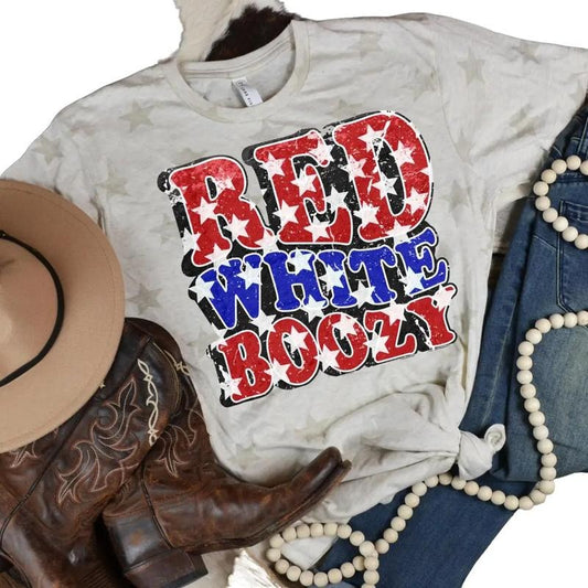Red White Boozy ~ Unisex Apparel Relaxed fit printed in the USA Cutting Creative Apparel