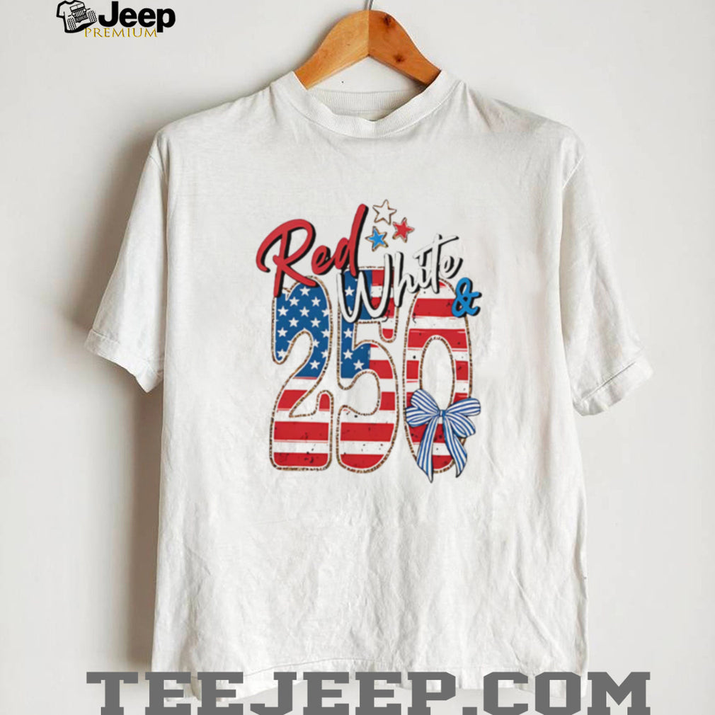 Red White and 250 American Flag USA Semiquincentennial T Shirt