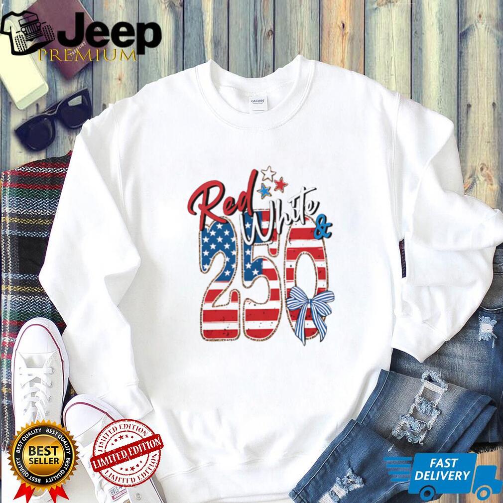 Red White and 250 American Flag USA Semiquincentennial T Shirt
