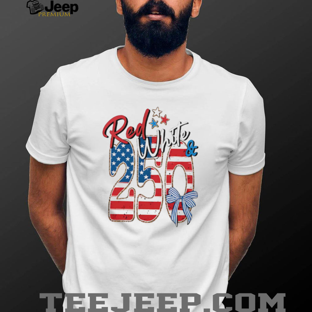 Red White and 250 American Flag USA Semiquincentennial T Shirt