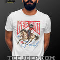 Red White and Feral Raccoon Cowboy Western USA Patriotic Shirt