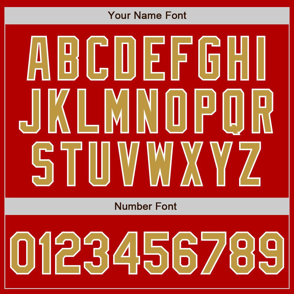 Custom Red Old Gold-White Authentic Baseball Jersey