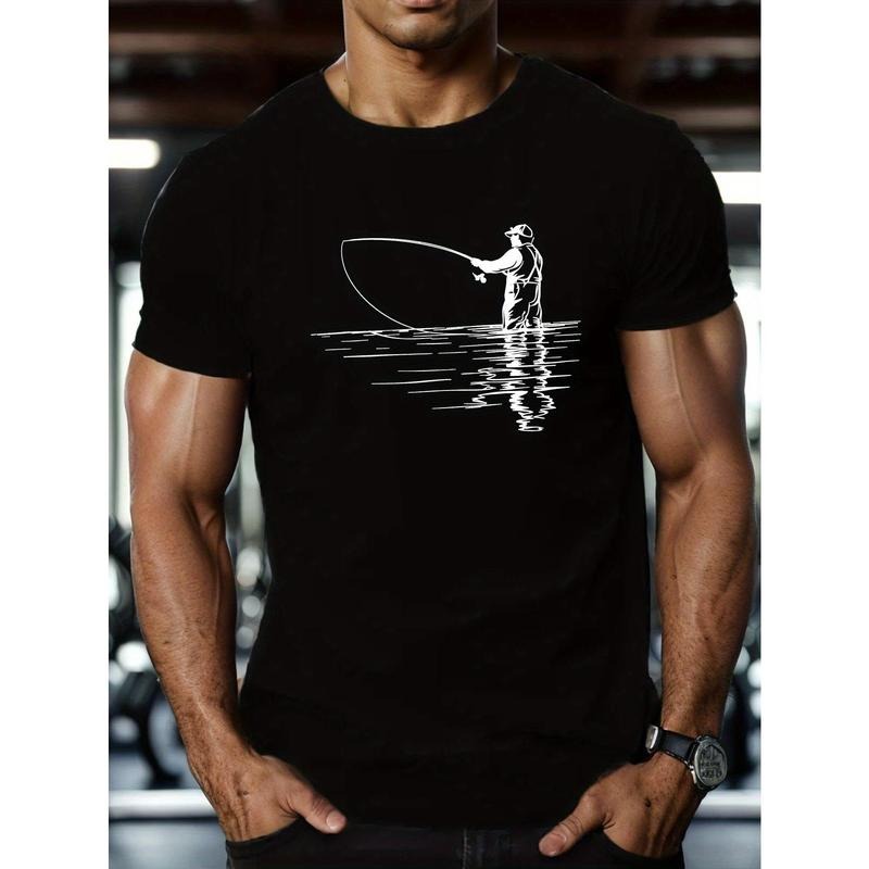 Reflection Fishing Tee Shirt - Comfortable, Versatile, Lightweight, Short Sleeve, Printed Men's T-Shirt for Summer Outdoor Activities Made in USA