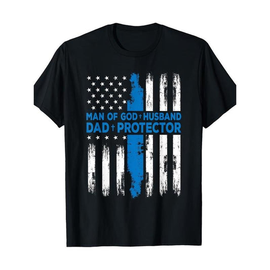 Religious Man Of God Husband Dad Protector T-Shirt - 220g made in usa Hoodie, Sweatshirt | WearSparks.com