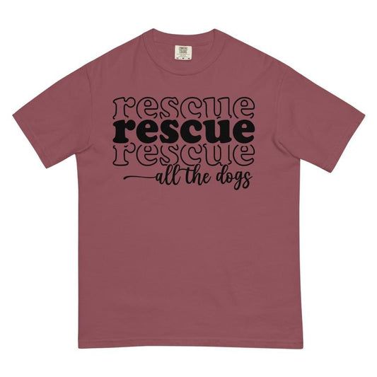 Rescue all the Dogs Shirt Comfort colors- Unisex Apparel Relaxed Fit Printed In The USA Clothing Womenswear Casual Comfort Cotton Top Athletic Boho Chic