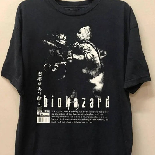 Resident Evil Gaming Shirt, Leon S Kennedy Vintage T-Shirt, Menswear