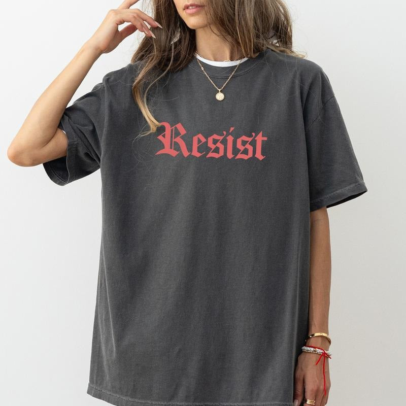 Resist Comfort Colors Shirt, Activism T-shirt, Protect Women Rights Graphic Tee, Feminist Clothing, Equal Rights Outfits,...