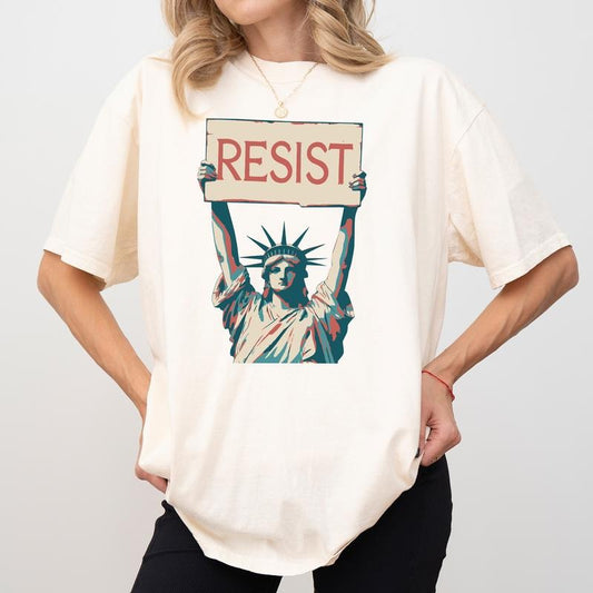 Resist Comfort Colors Shirt, Liberty T-shirt, Human Rights Graphic Tee, Liberal Clothing, Feminist Outfits, Womenswear...