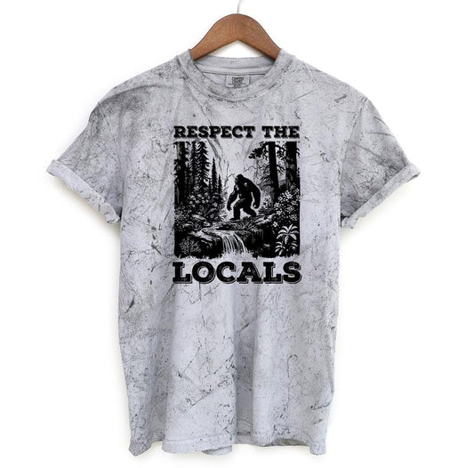 Respect The Locals Bigfoot Shirt, Sasquatch Comfort Colors Shirt Menswear T-Shirt Hoodie, Sweatshirt | WearSparks.com