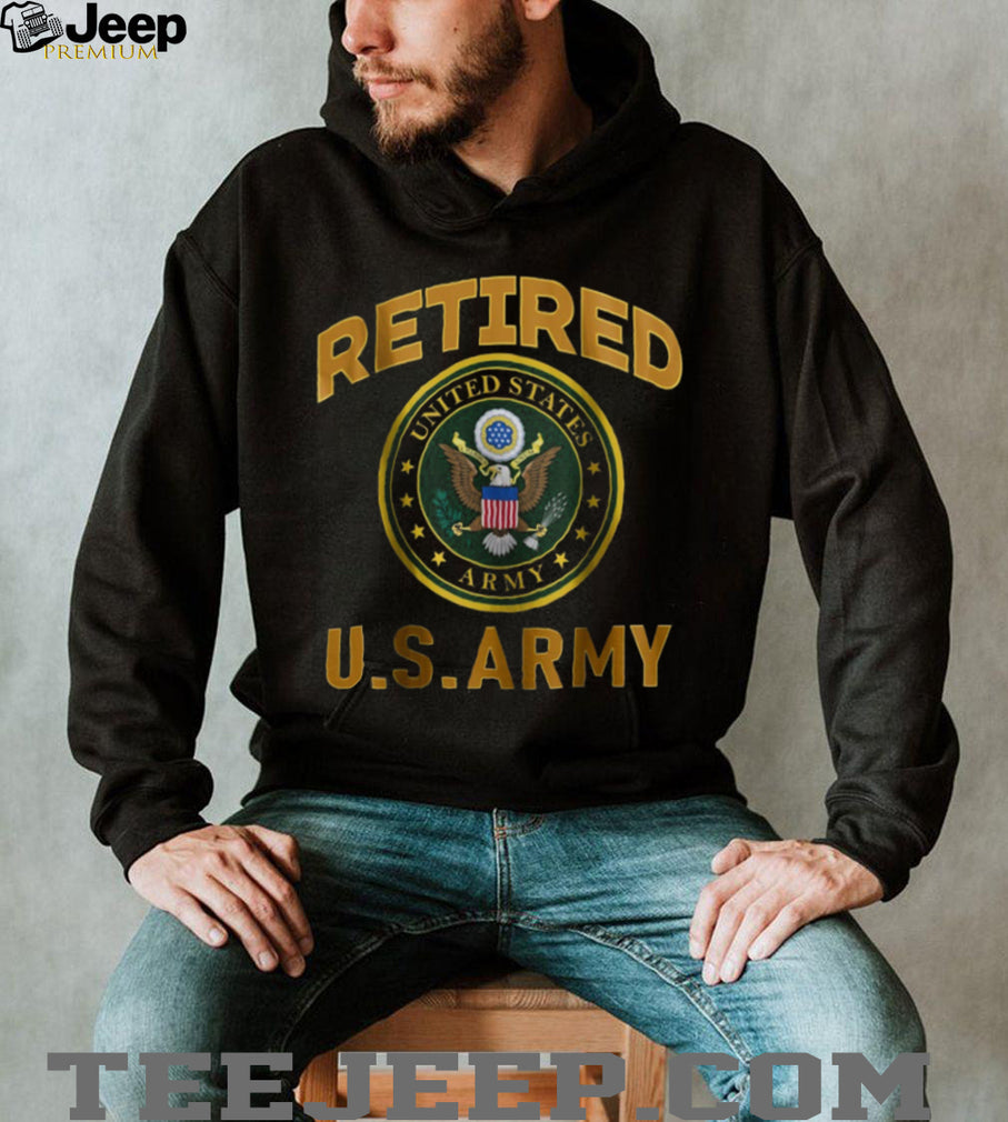 Retired United States Army Military Service Pride Gold Graphic T Shirt