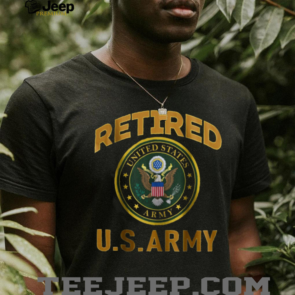 Retired United States Army Military Service Pride Gold Graphic T Shirt