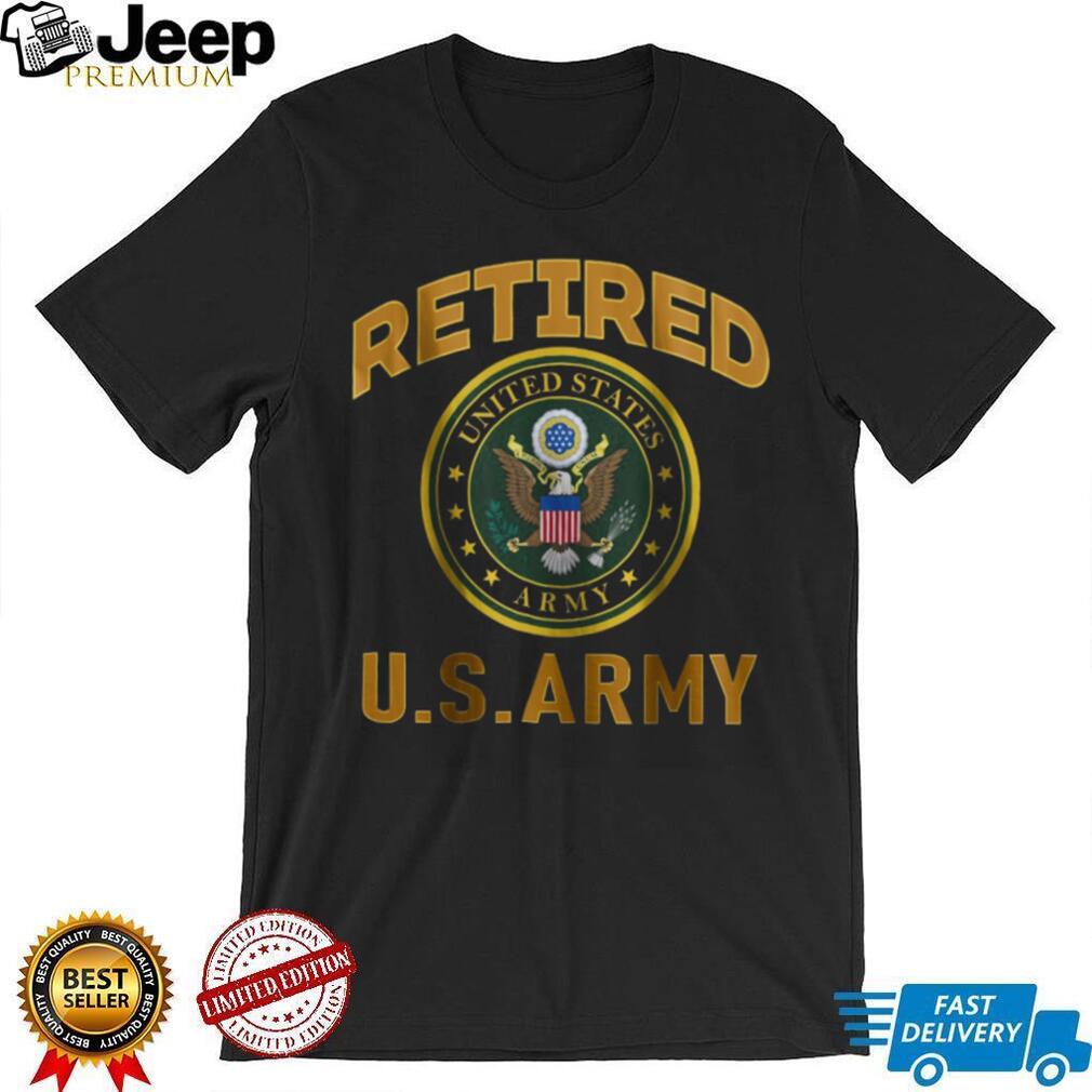 Retired United States Army Military Service Pride Gold Graphic T Shirt