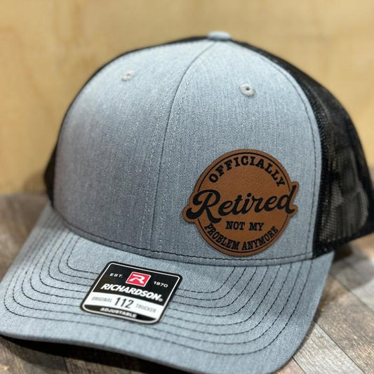Retired, leatherette patch hat
