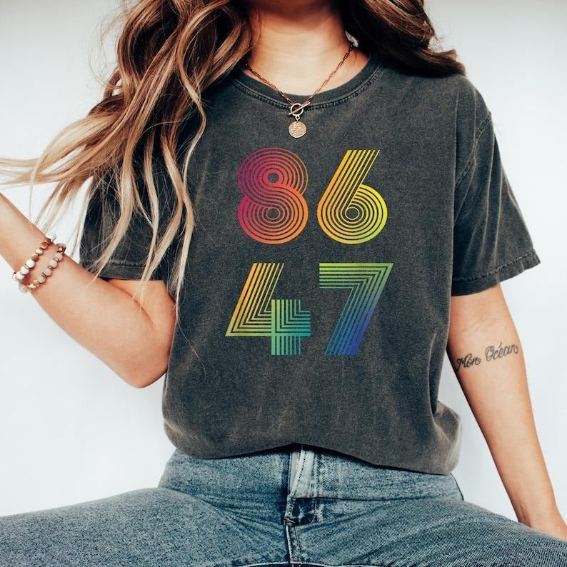 Retro 8647 Anti Trum T-Shirt, Democrat 8647 Sweatshirt, Liberal Shirt, Pro Immigration Shirt, Anti ICE, Anti Republican Fascism Shirt