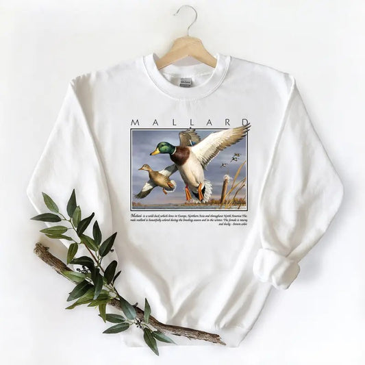 Retro 90s Mallard Duck Vintage Unisex Sweatshirt T-shirts, Hoodie Cotton Fabric Menswear