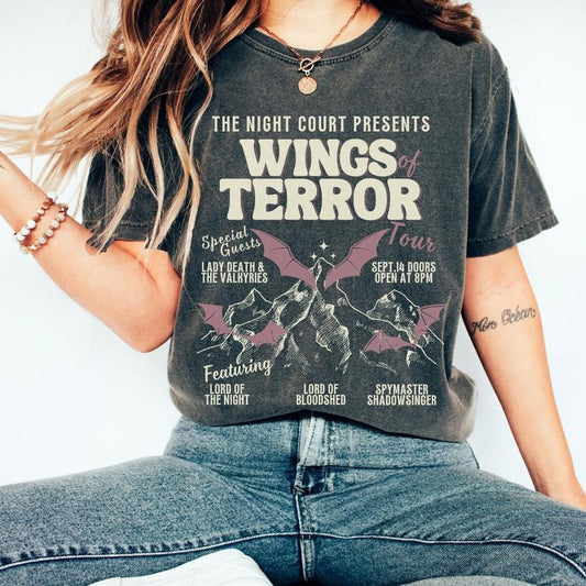 Retro ACOTAR T-Shirt Bat Boys Shirt Rhysand Azriel Acotar Cassian Acotar Velaris Shirt Valkyrie Shirt Acotar Gifts SJM Merch