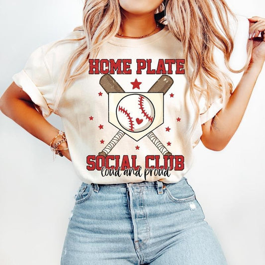 Retro Baseball Mama T-Shirt-sweatshirt-hoodie, Home Plate Social Club T-Shirt, Baseball Coquette T-Shirt, Loud Proud Baseball Mom, Game Day, Sports T-Shirt, tshirt hot trend 2025