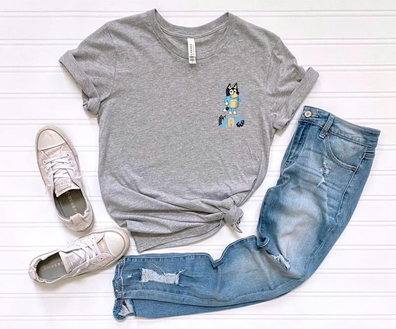Retro Bluey Family Shirt, Bluey Mom Sweatshirt, Bandit Heeler Shirt, Bluey Dad Shirt, Bluey Father's Day Shirt, Bluey Dad...