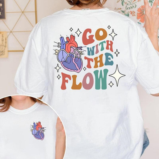 Retro CVICU Cardiac Nurse Heart Flow Anatomy T-shirt, Cath Lab RN Shirt, CCU Tee, Cardiac Care Unit Tee, Cardiology...