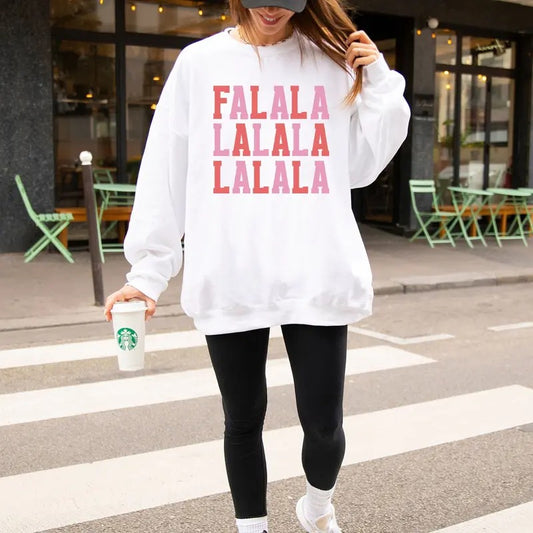 Retro Christmas Sweatshirt Fa La La La Vintage Christmas Crewneck Christmas Sweatshirts For Women Holiday Fashion Holiday Sweater Womenswear Cotton Womenswear Cotton